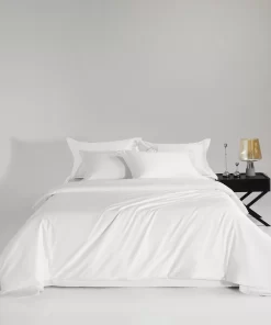 1000TC Cotton 4PC Bed Sheet Set Super Soft White Solid Comfy Breathable & Cooling King Size Bedding Set