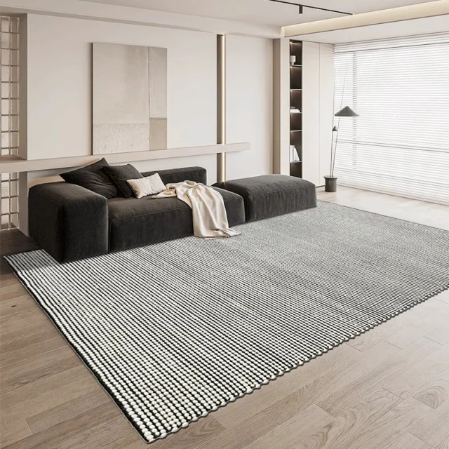 Wool Carpet for Bedroom Living Room Handmade Rug Cozy Warm Floor Covering