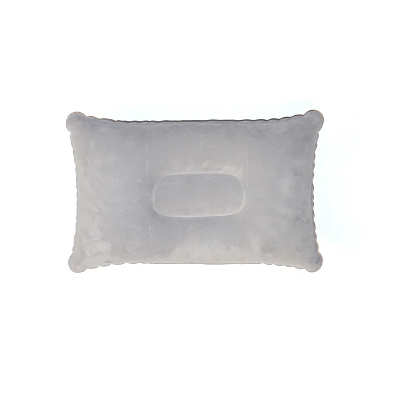 Portable Outdoor Inflatable PVC Flocked Cushion Compact Travel Pillow with Backrest for Napping