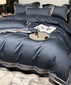 Eco Friendly Ultra Silk and Smooth Eucalyptus Lyocell Natural Fiber Bedding Sheets and Duvet Cover Set