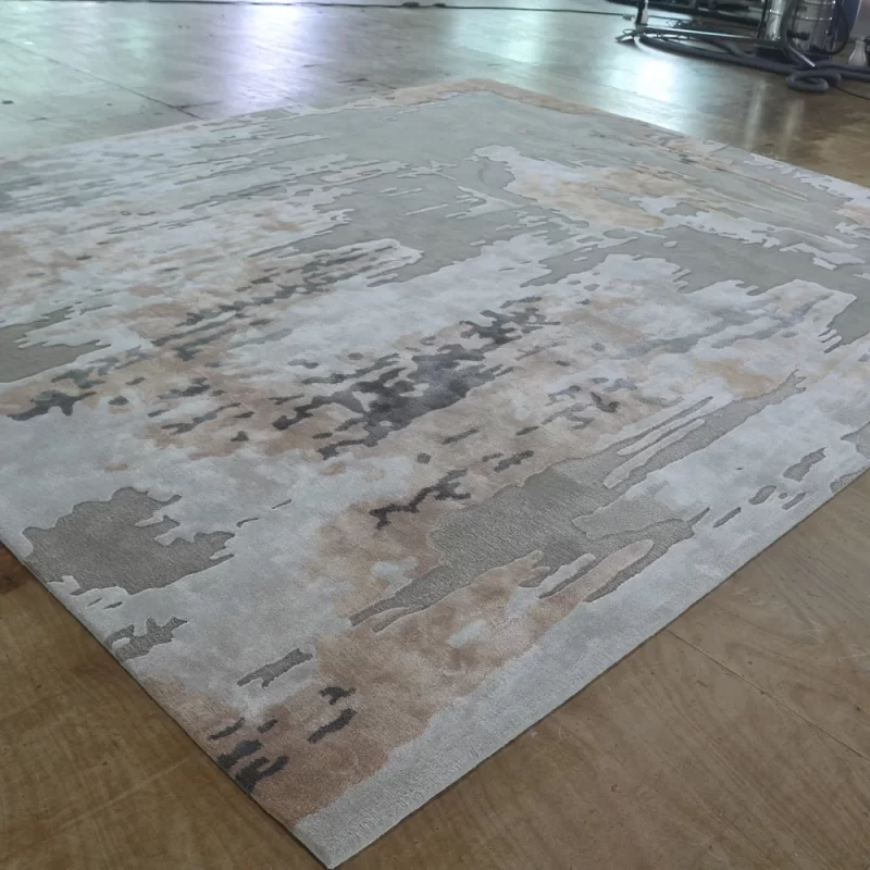 Exquisit Abstract Bedroom Carpet Rug Orange Purple Blue Gray Master Bedroom Area Rug