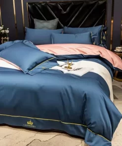 Four-Piece Bed Set Woven Pillowcase Duvet Cover Bed Sheet for Hotel Bedroom