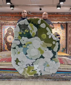 Pure Handmade Rugs Wool Silk Hand Tufted Carpet With Unique Pattern for Home