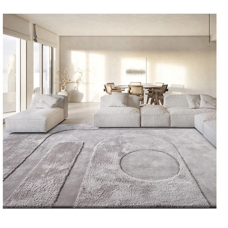 High Quality Hand Made Tufted Bamboo Silk Carpet Rug Gray Carpet for Living Room Carpets and Rugs