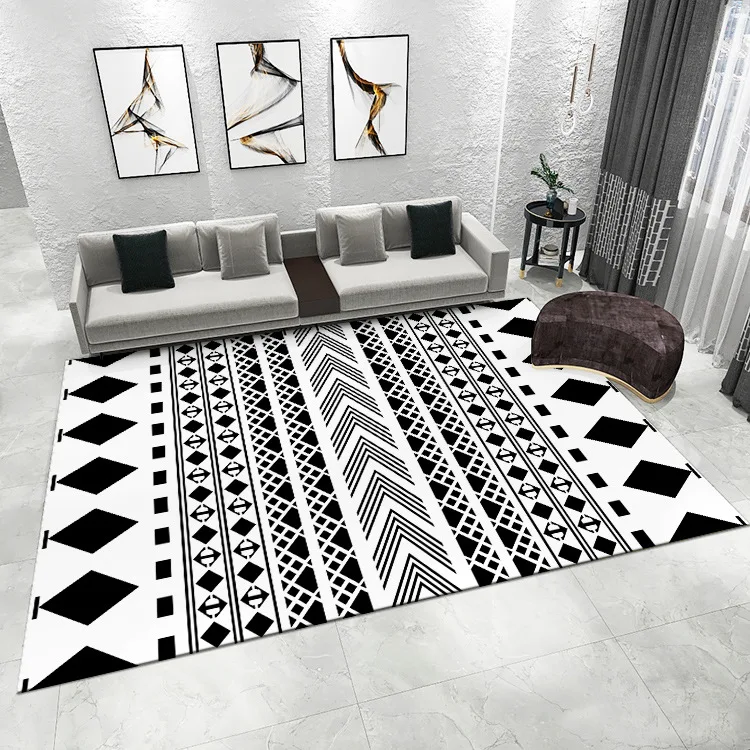 Living Room Carpet Moroccan Sofa Coffee Table Rug Home Full Coverage Water-Absorbent Easy Care