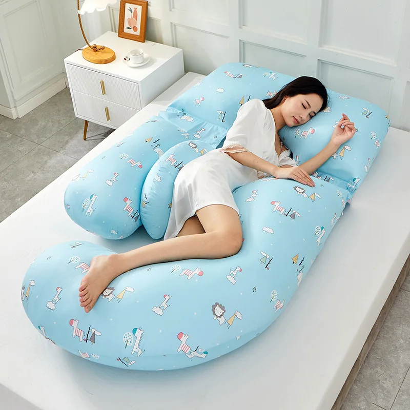 C Shape Pregnancy Pillow  U-shaped Maternity Pillow With Washable Velvet Cover