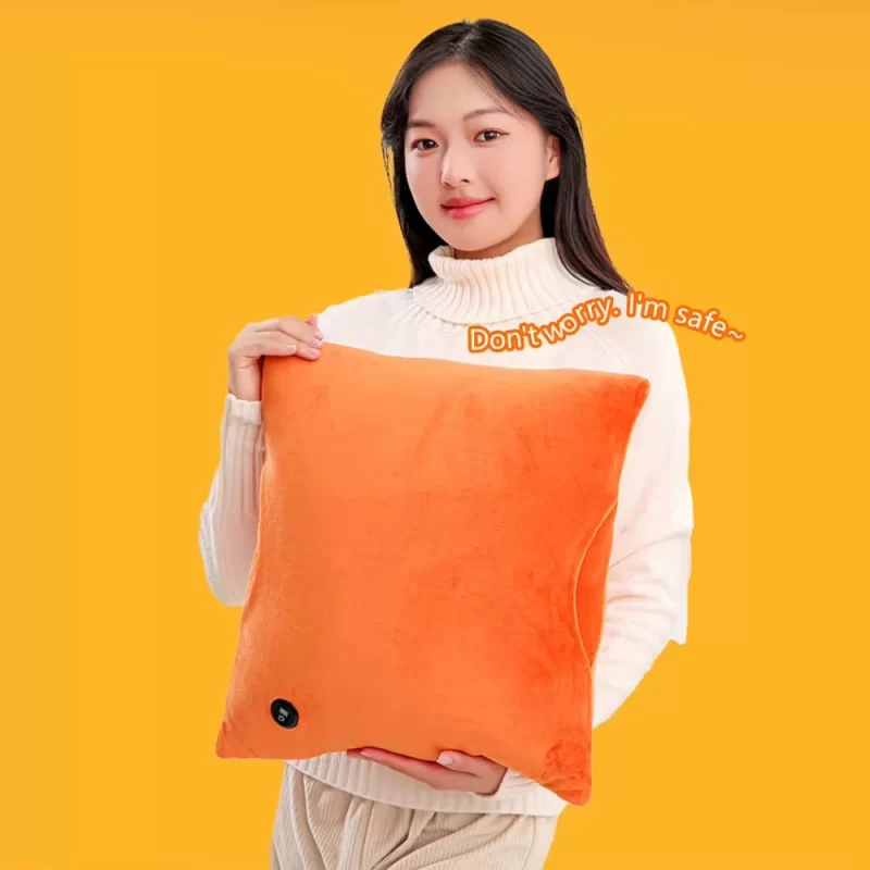 Fast Heating Wireless Film Smart Battery Powered Filling Lightweight Removable Cover Outdoor Heating Pillow Cushions Pillows