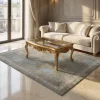 High End European Court Style Hand Tufted Wool Bamboo Silk Carpet  Pattern Rug for Villa Hotel