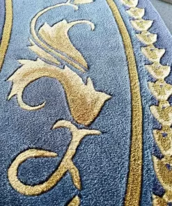 European Style Handmade Bamboo Fiber Carpet 10mm Light Piano Leaf Pattern Rubber Backing  Made Bedroom Living Room