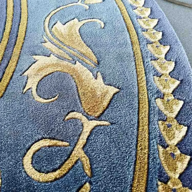 European Style Handmade Bamboo Fiber Carpet 10mm Light Piano Leaf Pattern Rubber Backing  Made Bedroom Living Room