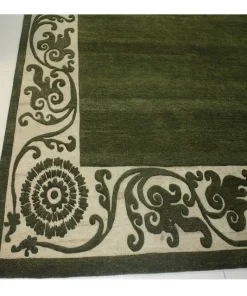 Premium Wool Handmade Modern Area Rugs Sets Border Floral Pattern  Made High Quality Commercial Use Anti-slip Hand