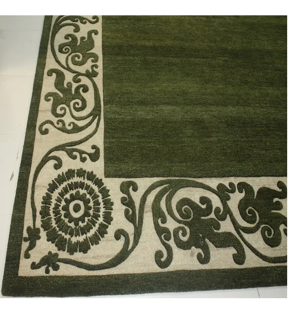 Premium Wool Handmade Modern Area Rugs Sets Border Floral Pattern  Made High Quality Commercial Use Anti-slip Hand